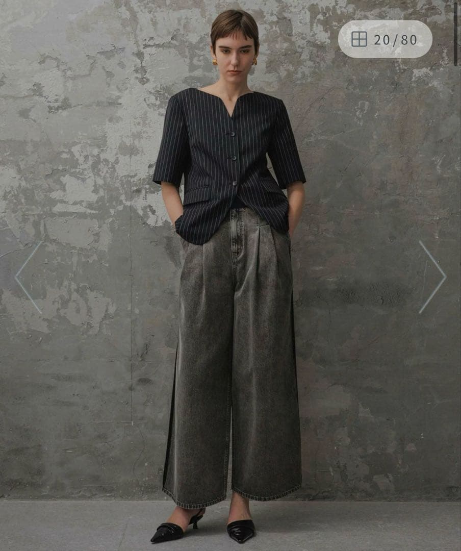 アダムエロペ　エモエレ　ドレスデニムパンツ　36