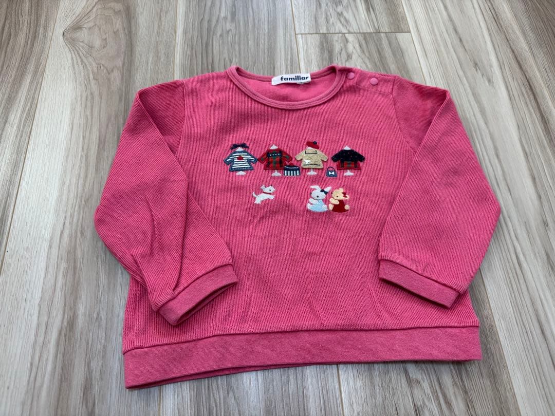 familiar ワンピース2枚/トレーナー/長袖シャツ　４点まとめセット　90