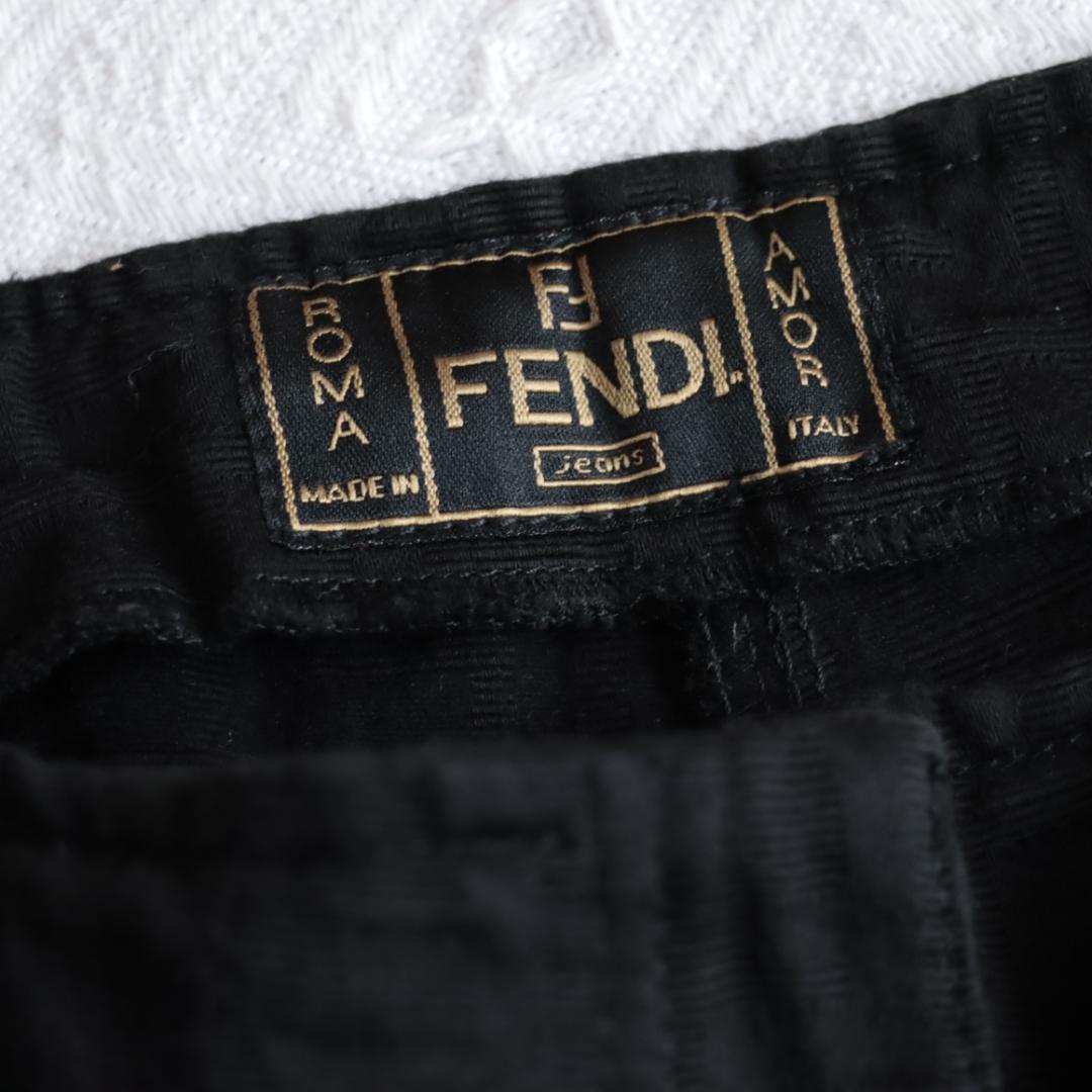 FENDI　フェンディ　ズッカ柄　パンツストレート　FFロゴ　ブラック　チノパン