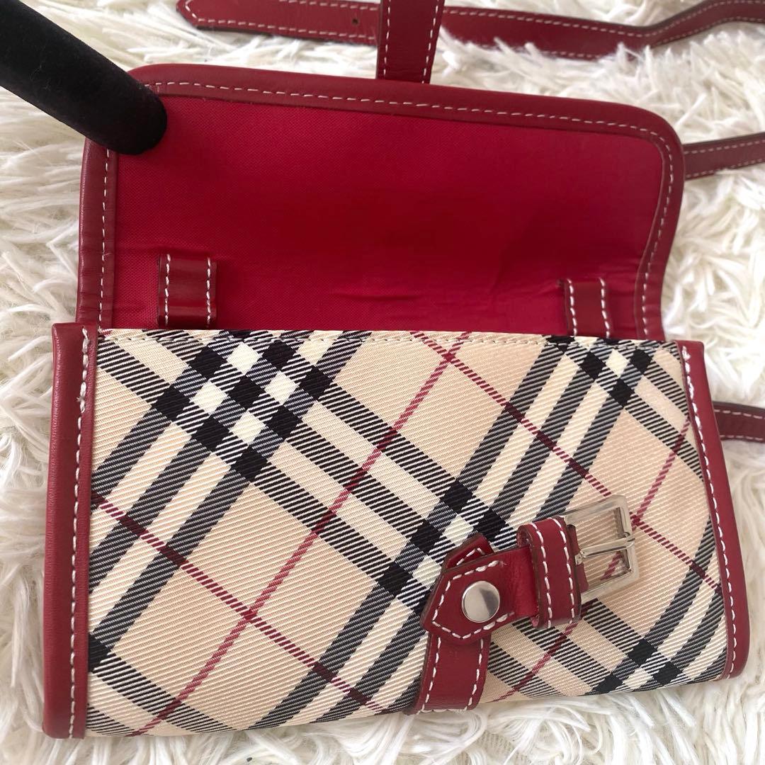 【未使用級✨】バーバリーブルーレーベル ウエストバッグ ノバチェック ベージュ赤