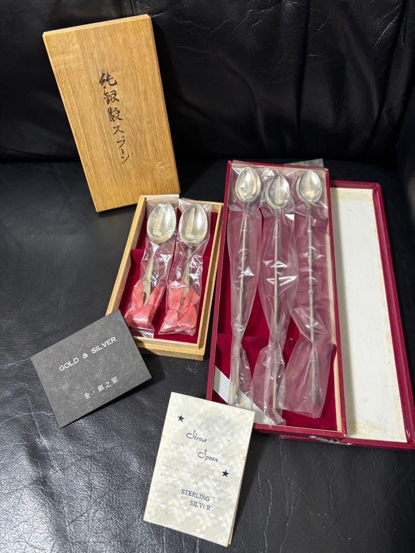 純銀 銀製 スプーン ストロースプーン 5本セット