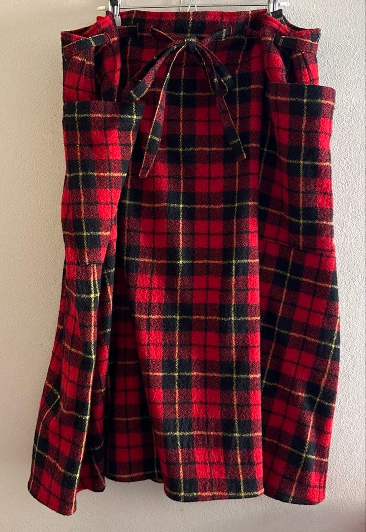 新品オールドマンズテーラー　ウールタータンチェック　ストリングスカート　ウォレス