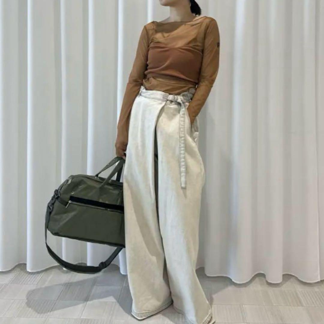 極美品✨25年発売 Ameri WRAP DENIM WIDE PANTS L