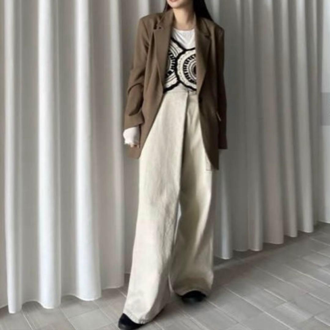 極美品✨25年発売 Ameri WRAP DENIM WIDE PANTS L