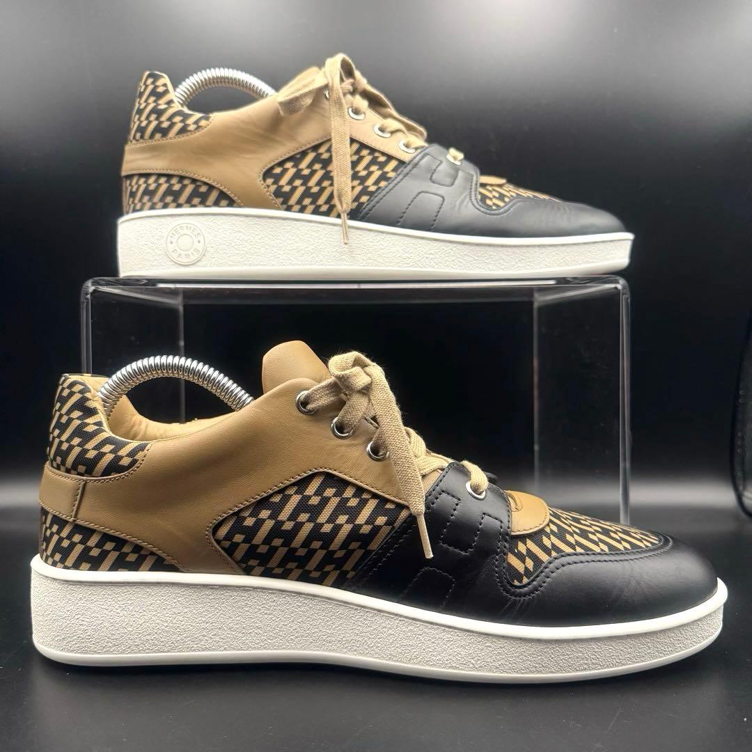 【極美品】エルメス フリー スニーカー メンズ 総柄 Hロゴ サイズ27cm相当