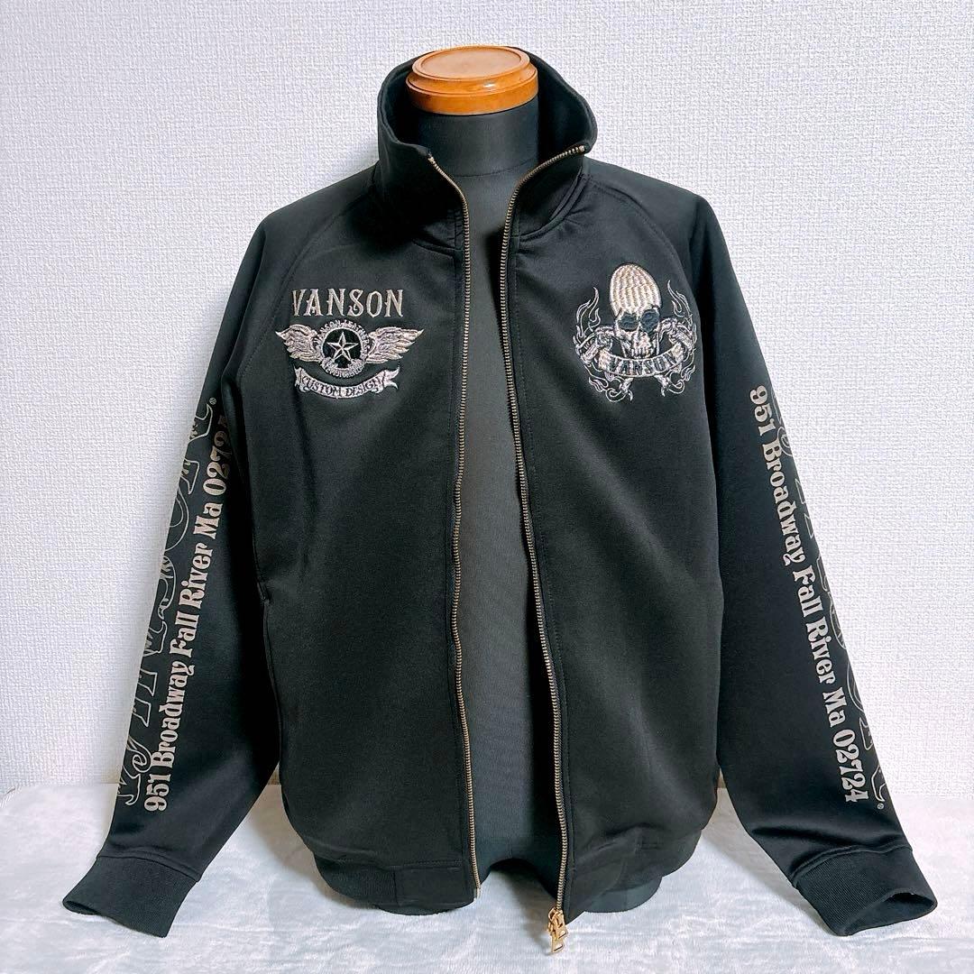 美品【VANSON】ブルゾン ジップアップT.F.O.Aコラボ　クローズ　骸骨L