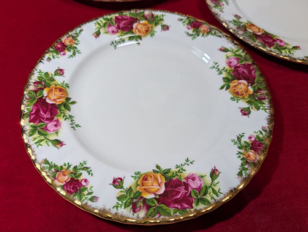 ロイヤル　アルバート　オールド　カントリーローズ　ケーキ皿　6枚　未使用　箱入