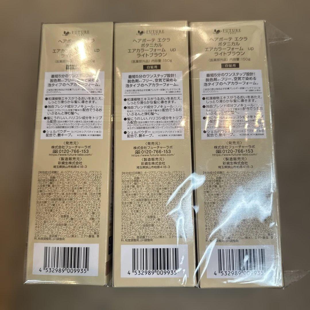 値下げ⭐︎ヘアボーテ エクラボタニカルエアカラーフォームup ライトブラウン×3本