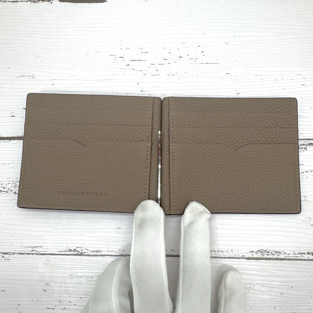 新品・未使用✨ ボナベンチュラ　マネークリップ　シボ革　レザー