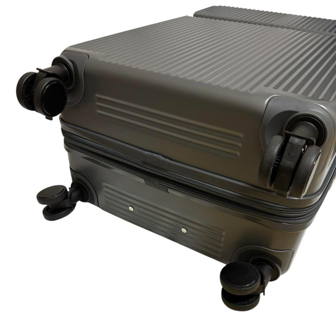 スーツケース 拡張型 キャリーケース 軽量 M USB カップホルダー付 グレー
