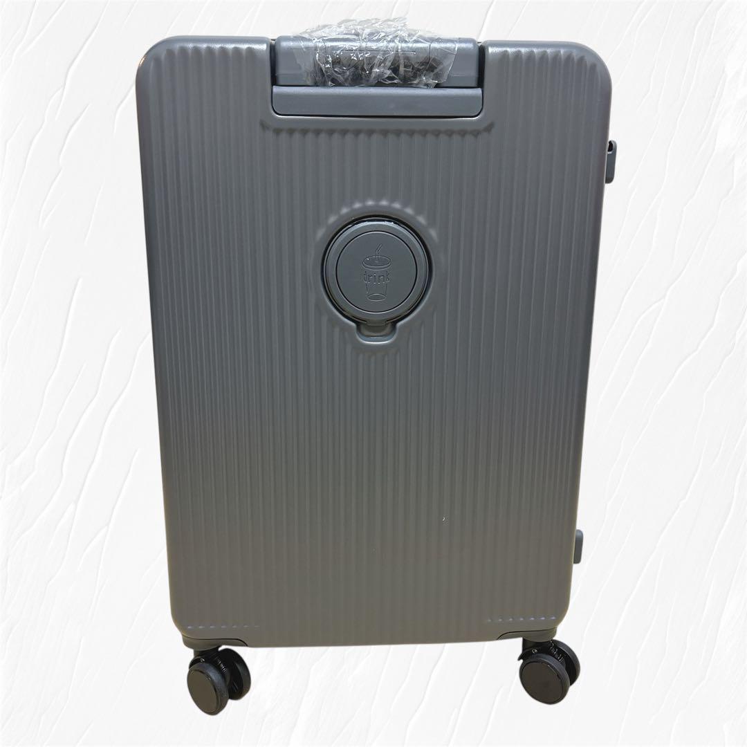 スーツケース 拡張型 キャリーケース 軽量 M USB カップホルダー付 グレー