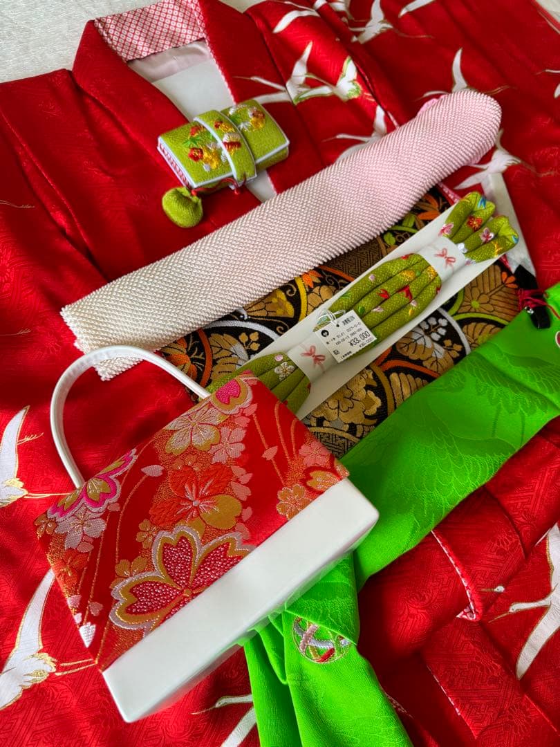 専用です★七五三　逸品　千總　正絹綸子　波を駆ける鶴　波　七歳着物