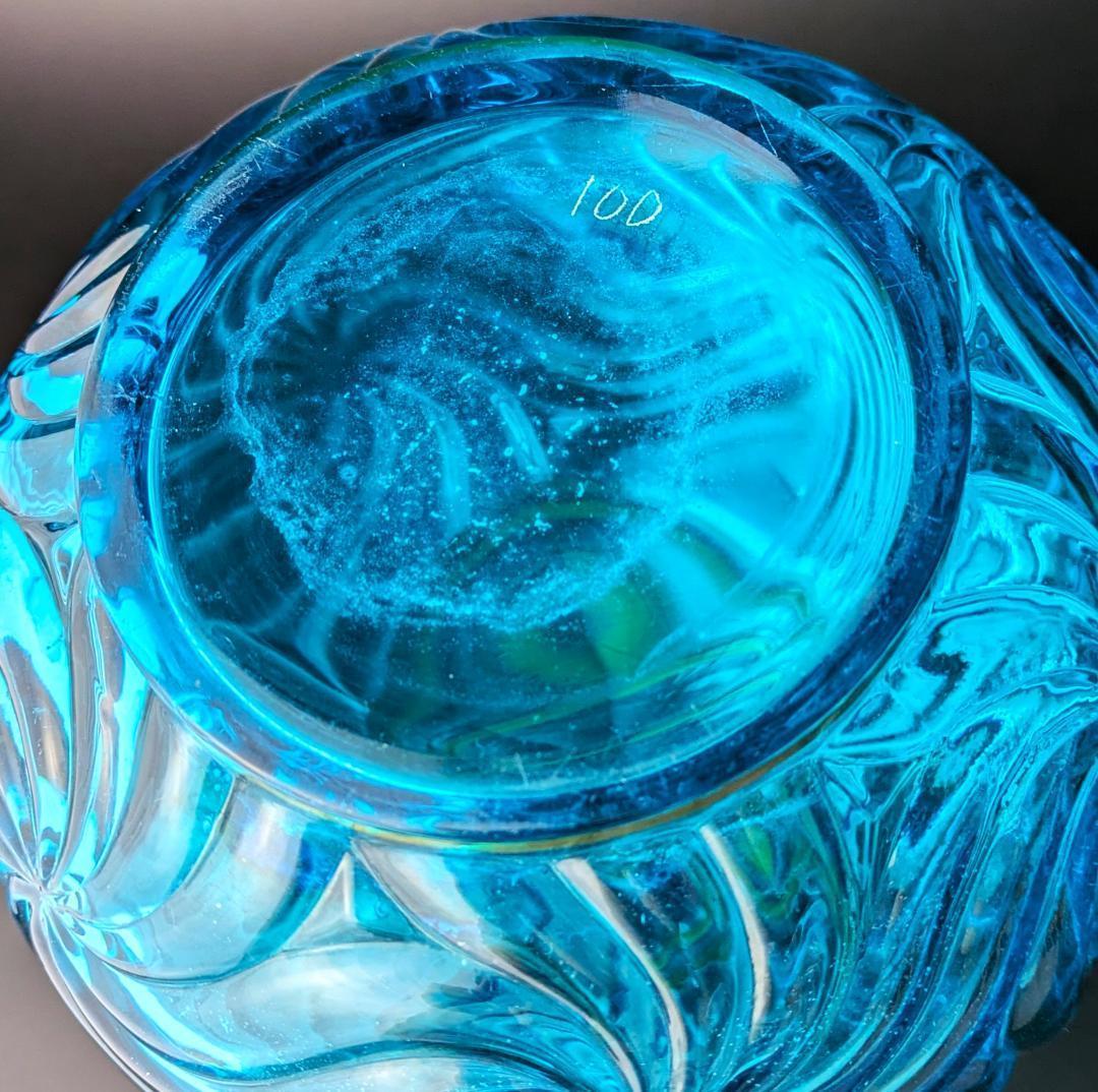 心奪われる鮮烈さ★オールドバカラ ロザース 26㎝カラフェ 金彩 ブルー