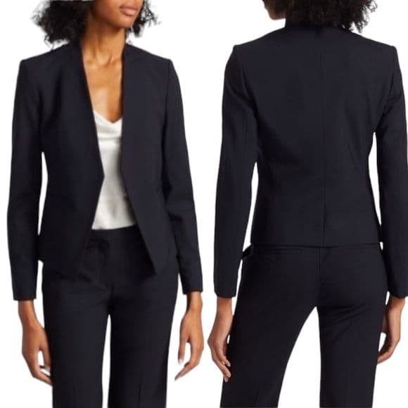 美品✨『Theory』セオリー ノーカラー パンツ セットアップ スーツ L ４