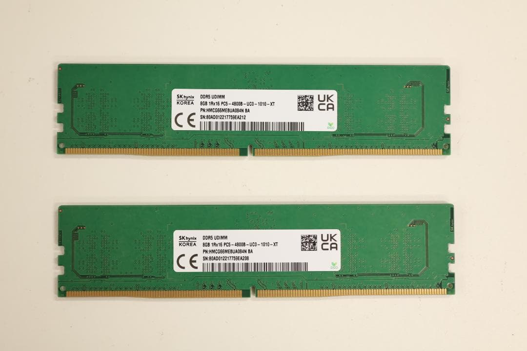 SK hynix DDR5 4800 メモリ 8GB×2枚
