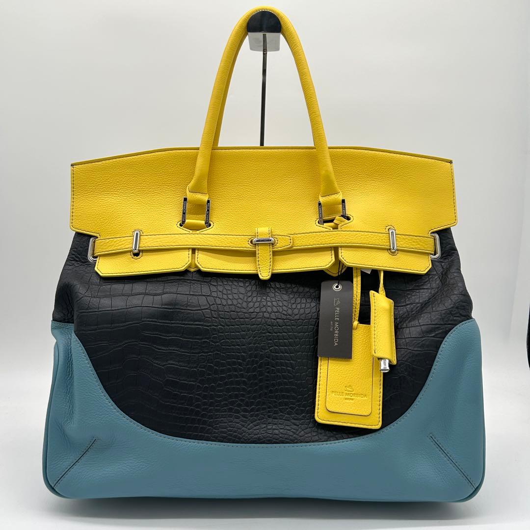 【極美品】ペッレモルビダ メイデンボヤージュ トートバッグ クロコ型押し 肩掛け