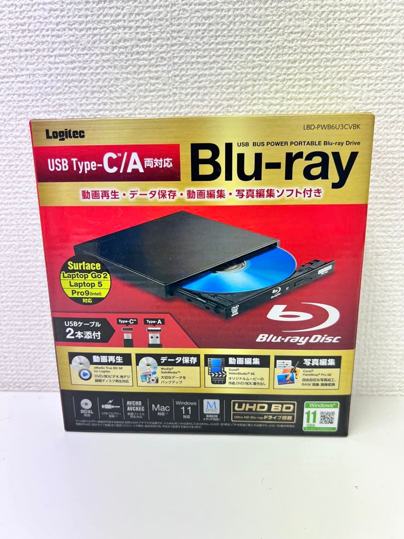 12P1#49Logitec Blu-rayドライブLBD-PWB6U3CVBK
