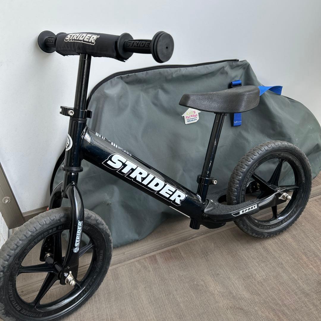 STRIDER バランスバイク ブラック 収納バッグ付き