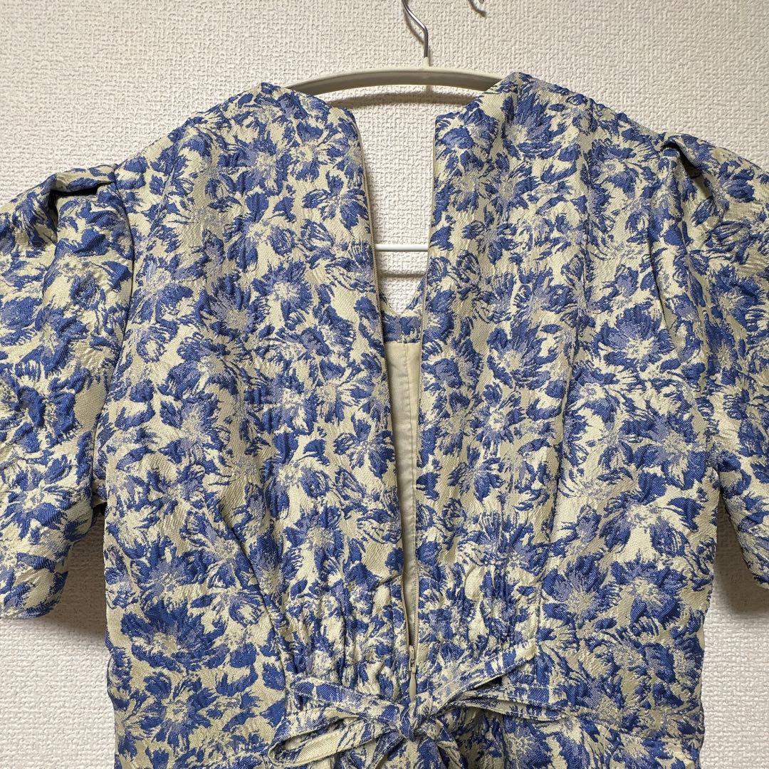 にゃん様【リリーブラウン】ペプラムジャガードワンピース