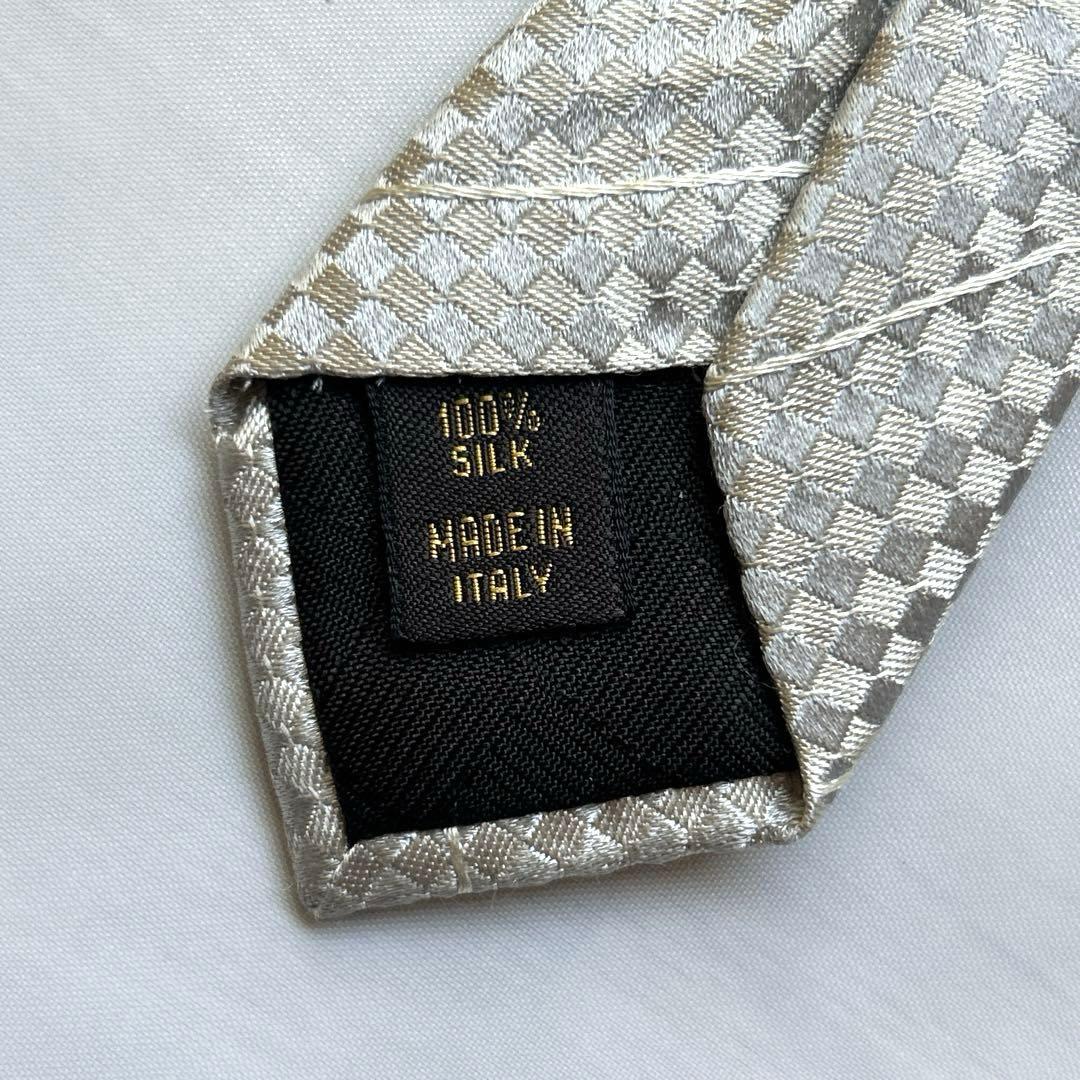 美品　LOUIS VUITTON ネクタイ　マイクロダミエ　LVロゴ　ゴールド