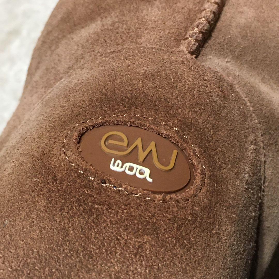 emu ♫ ニーハイ ムートンブーツ キャメル ブラウン 25cm W8 リボン