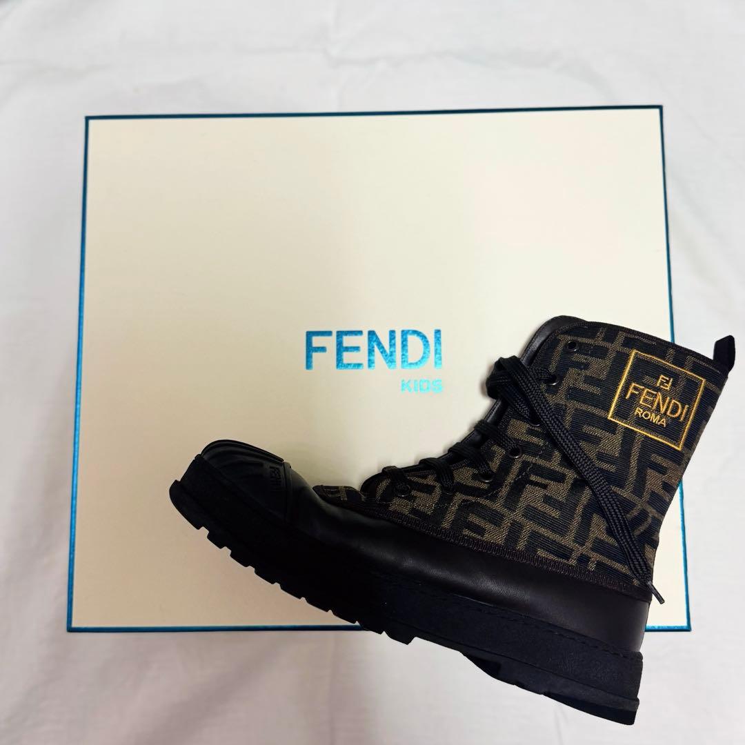 FENDI フェンディ　ズッカ柄　ハイカット　ブーツ　24cm kids ユニ