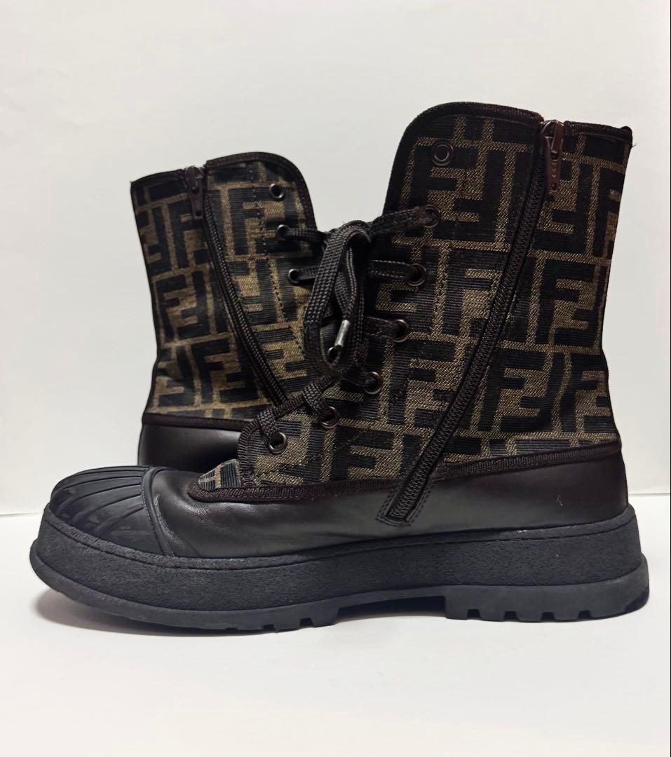 FENDI フェンディ　ズッカ柄　ハイカット　ブーツ　24cm kids ユニ