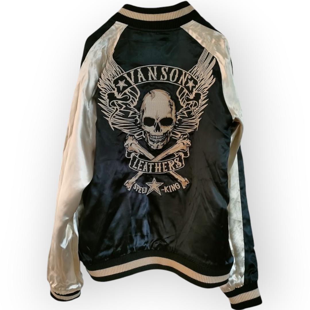 VANSON バンソン リバーシブル スカジャン スカル刺繍 ジャケット L