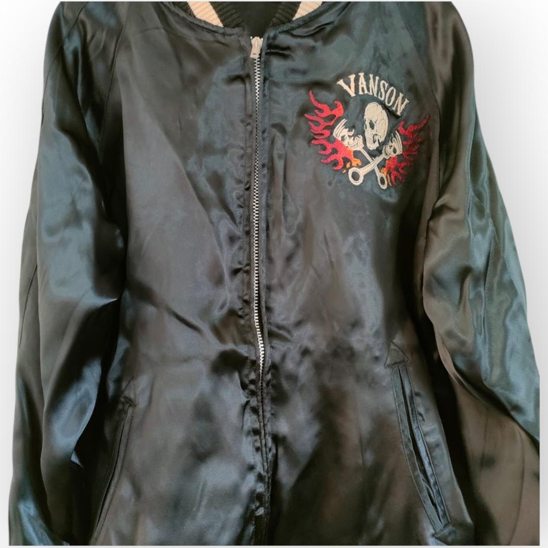VANSON バンソン リバーシブル スカジャン スカル刺繍 ジャケット L
