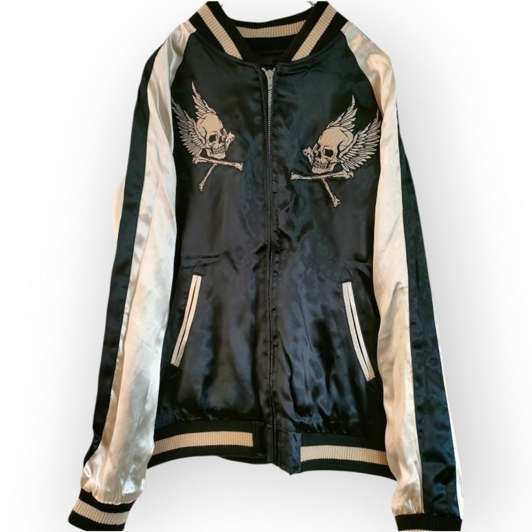 VANSON バンソン リバーシブル スカジャン スカル刺繍 ジャケット L