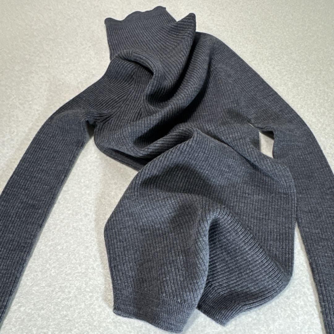 美品⭐️UNION LAUNCH リブタートルネックニット ウール グレー F