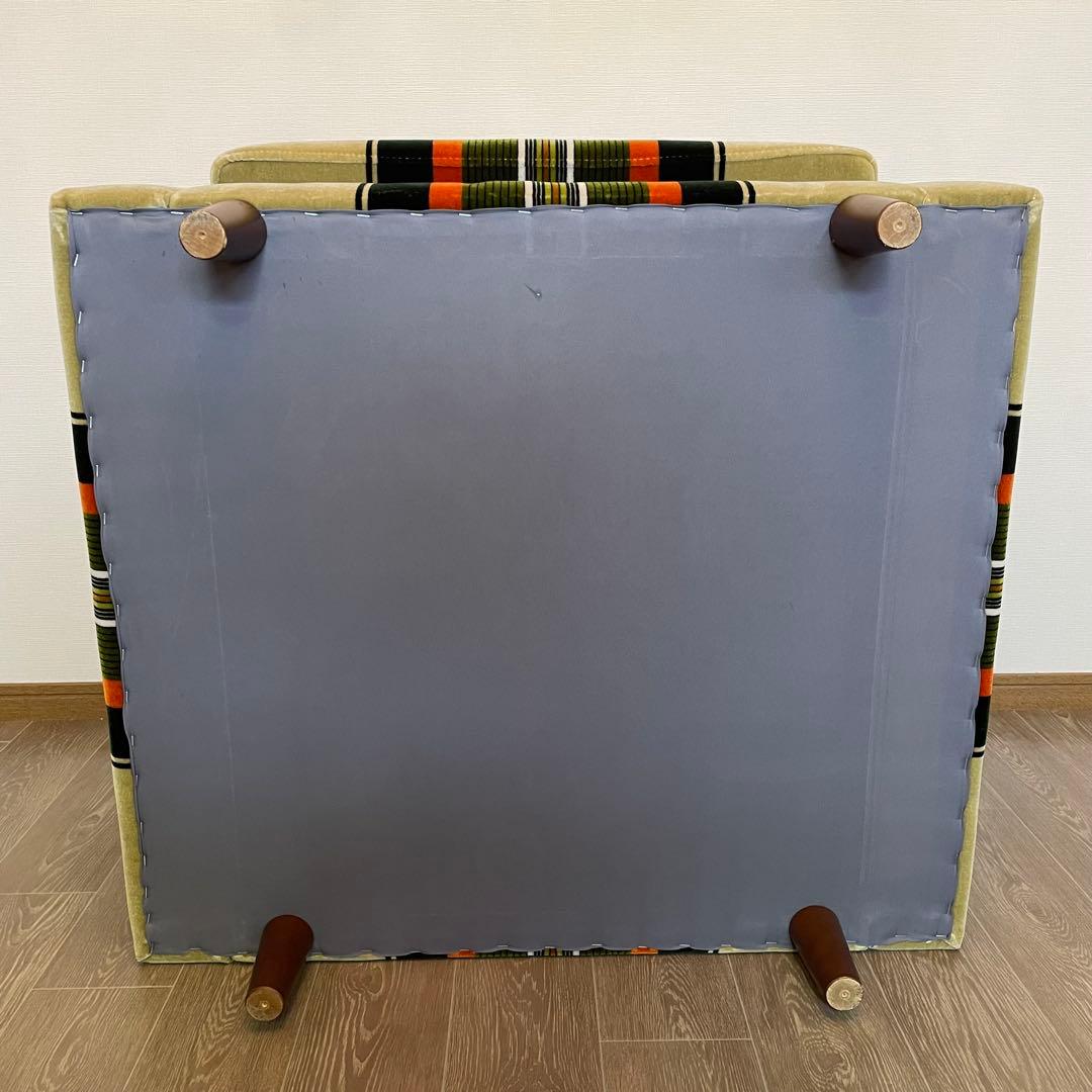 昭和レトロ ストライプ柄モケットソファ ミッドセンチュリー