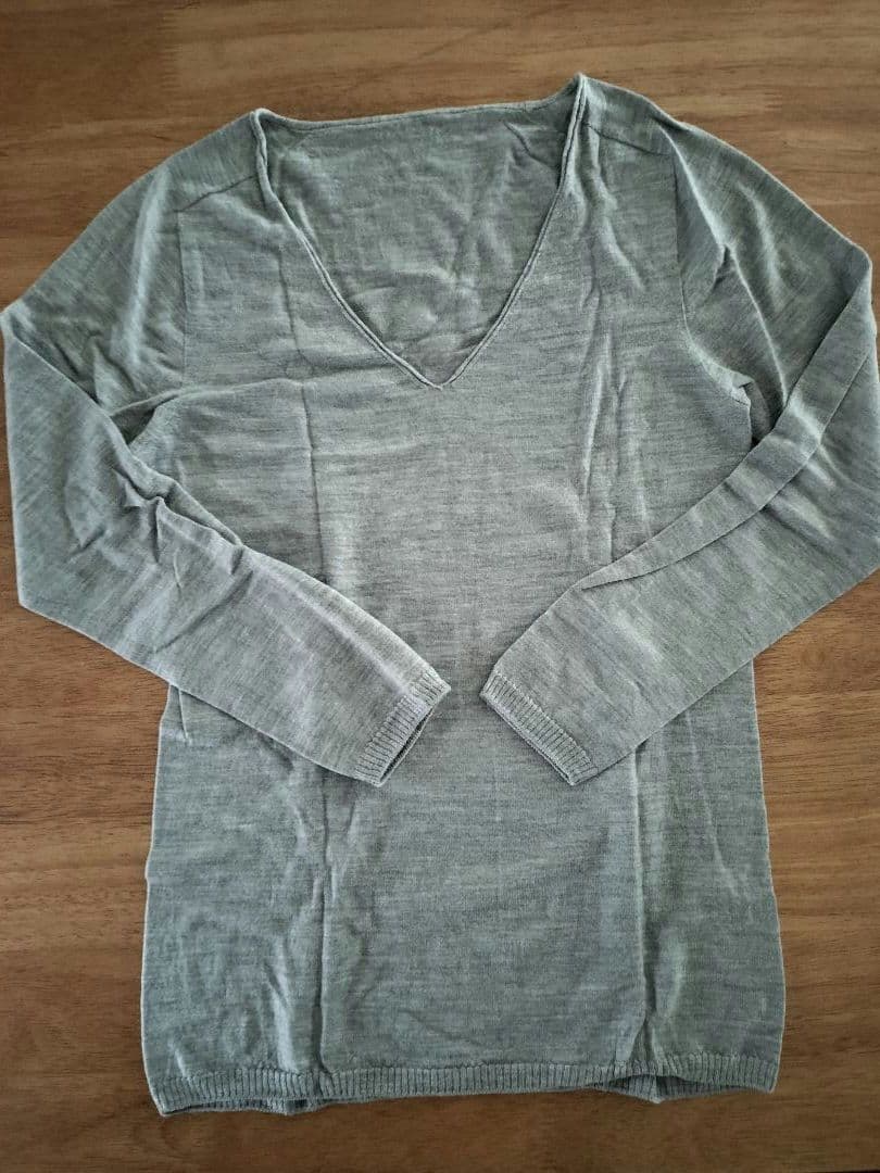 コトリワークス　ライトグレー　ばばシャツ　ホールガーメント S