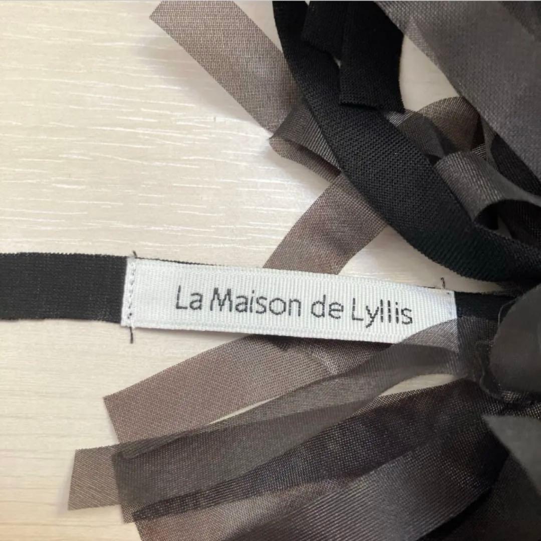 新品　La Maison de Lyllis POALEリボンシュシュ　ブラック