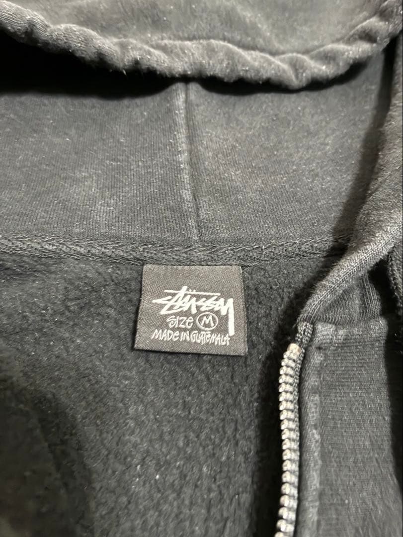 Stussy ブラック パーカー フロントジッパー
