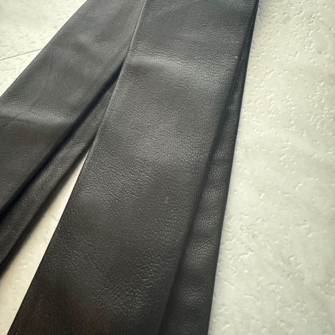 クロムハーツエンブレム付き ブラック 革ネクタイ