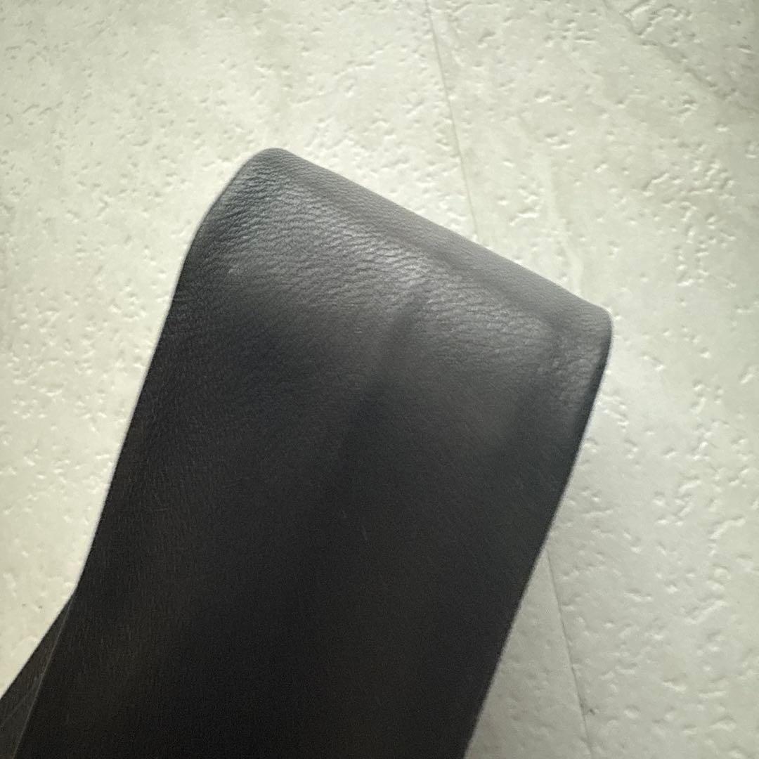 クロムハーツエンブレム付き ブラック 革ネクタイ