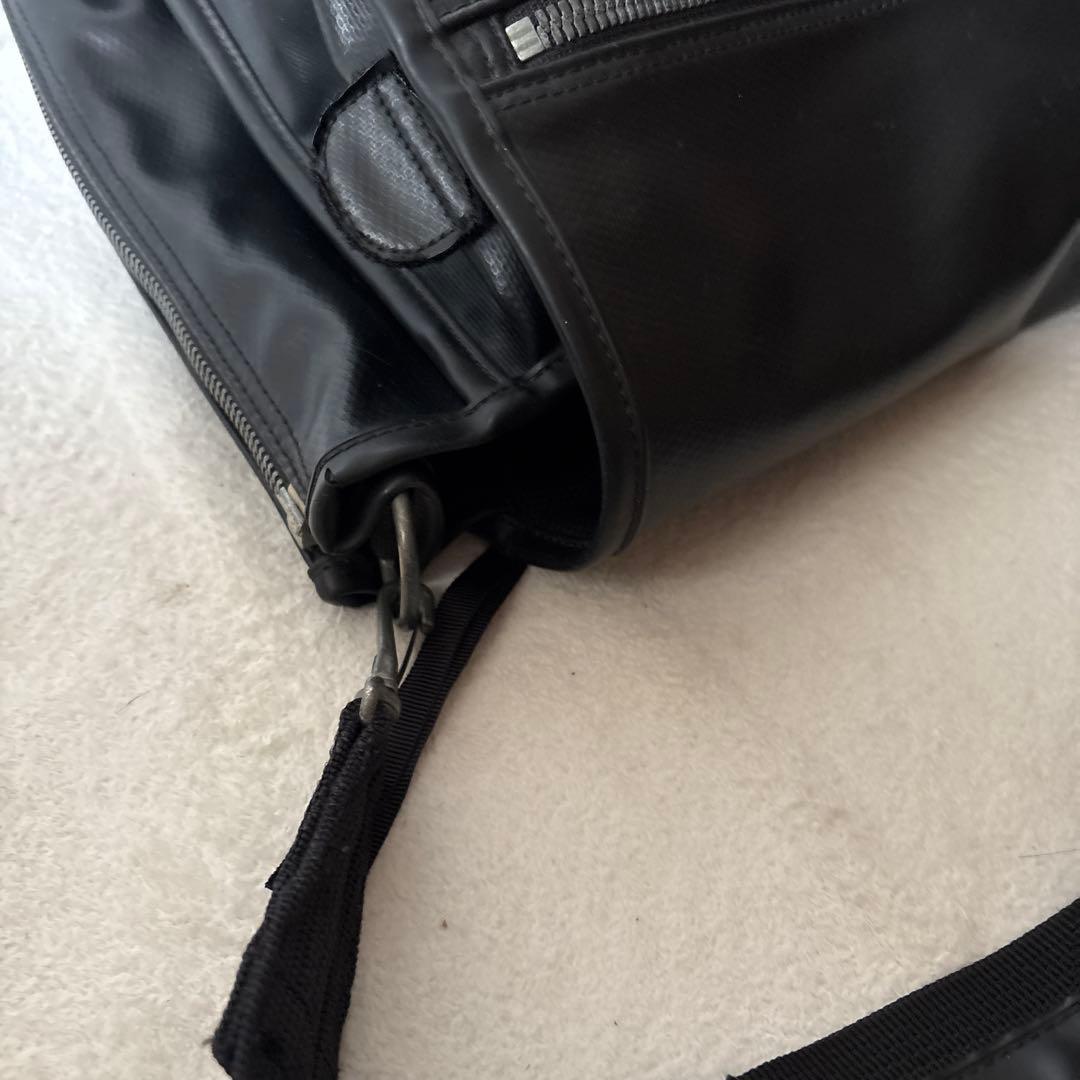 ラゲッジレーベル　ショルダーバッグ　メッセンジャーバッグ　青バッテン　大きめ