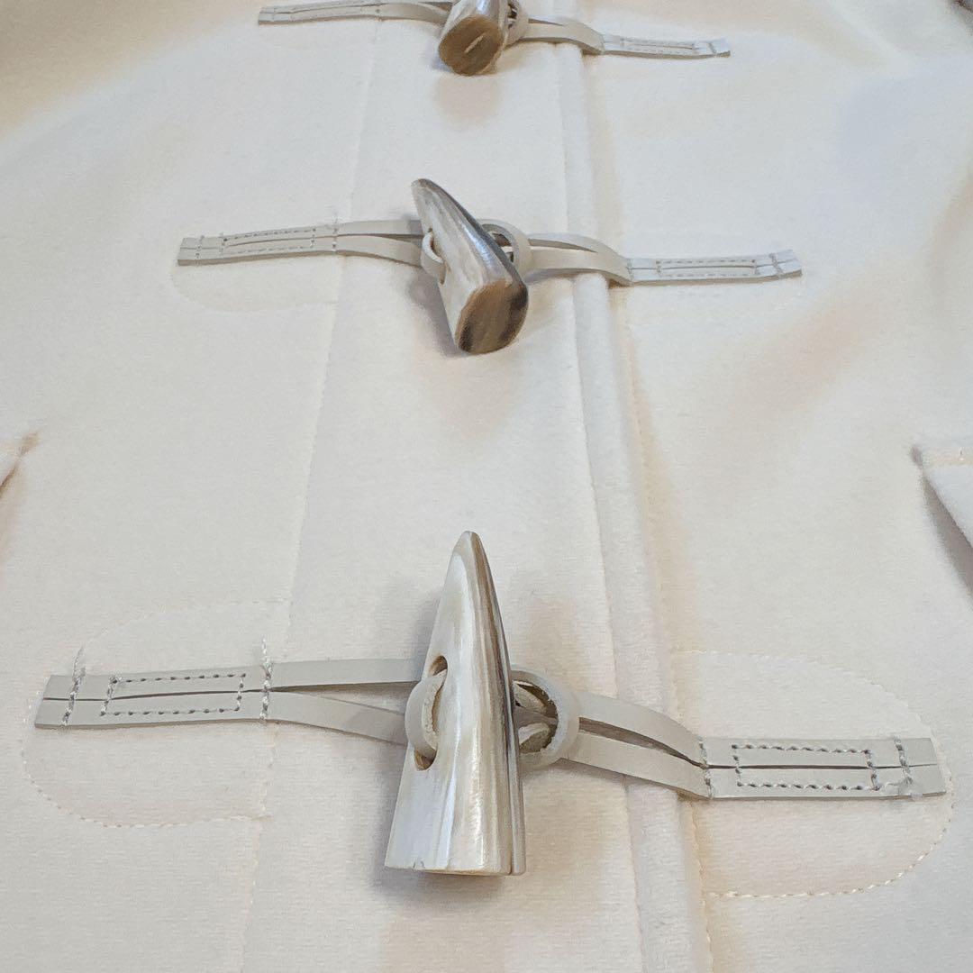 マッキントッシュロンドン ダッフルコート ロング丈 牛革 ホワイト系 38