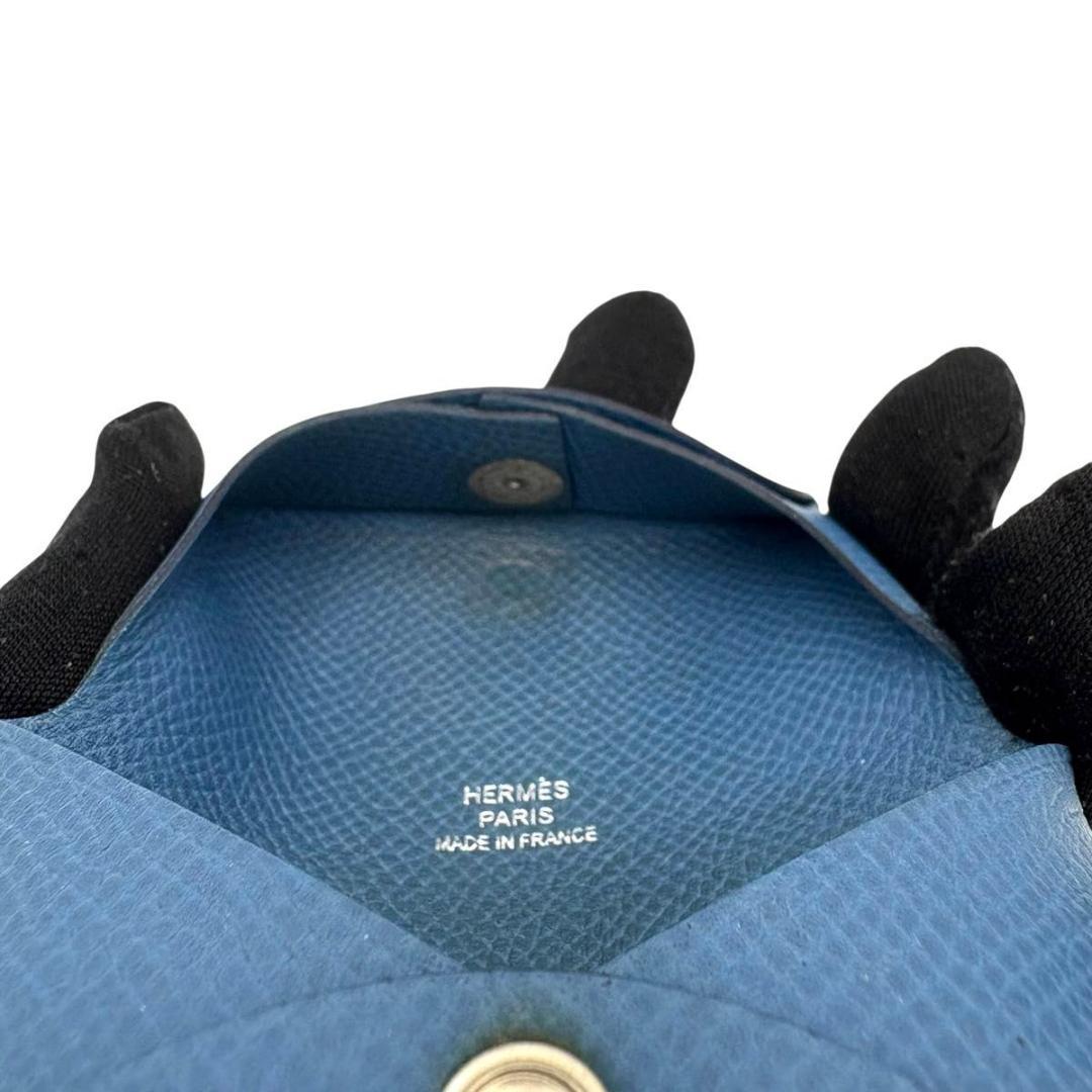 エルメス バスティア ケース　ヴォーエプソン レザー　ブルーグレー　C刻印