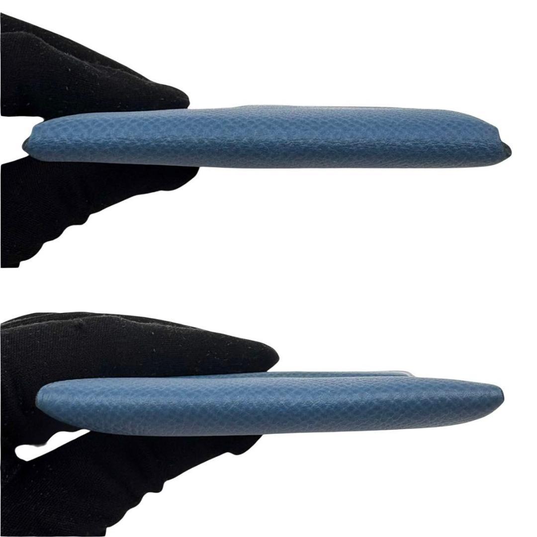 エルメス バスティア ケース　ヴォーエプソン レザー　ブルーグレー　C刻印