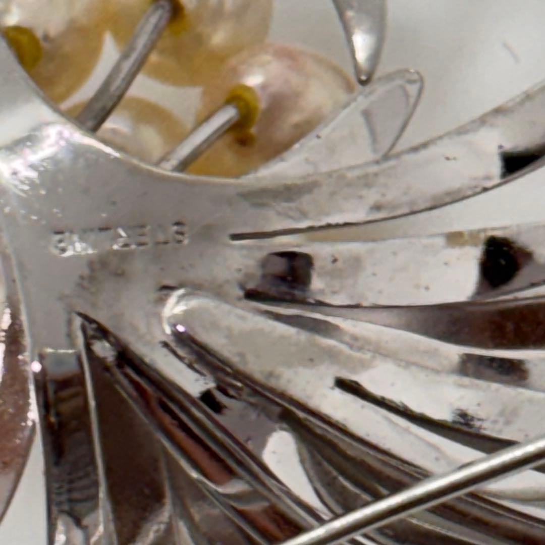 052904 シルバー　本真珠　ブローチ　ネックレス　セット