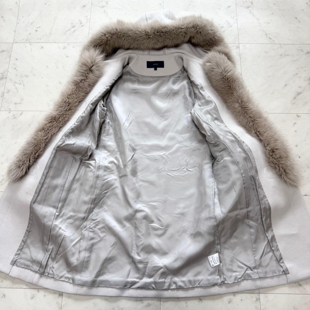 【SHIPS】シップス ダッフルコート ロングコート カシミヤ ファー トグル