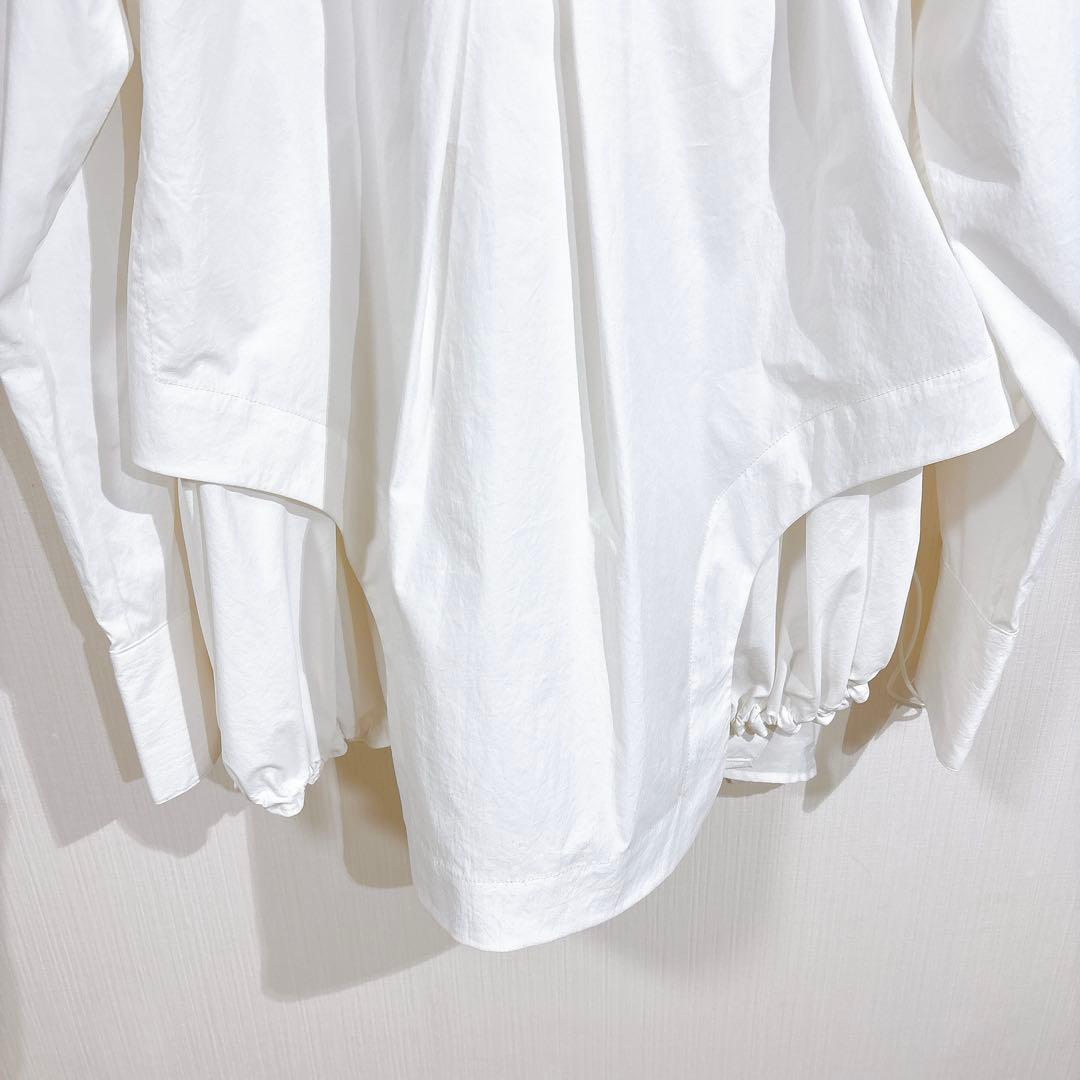 UN3D. アンスリード　パターンミックスシャツ　アシンメトリー　ホワイトシャツ