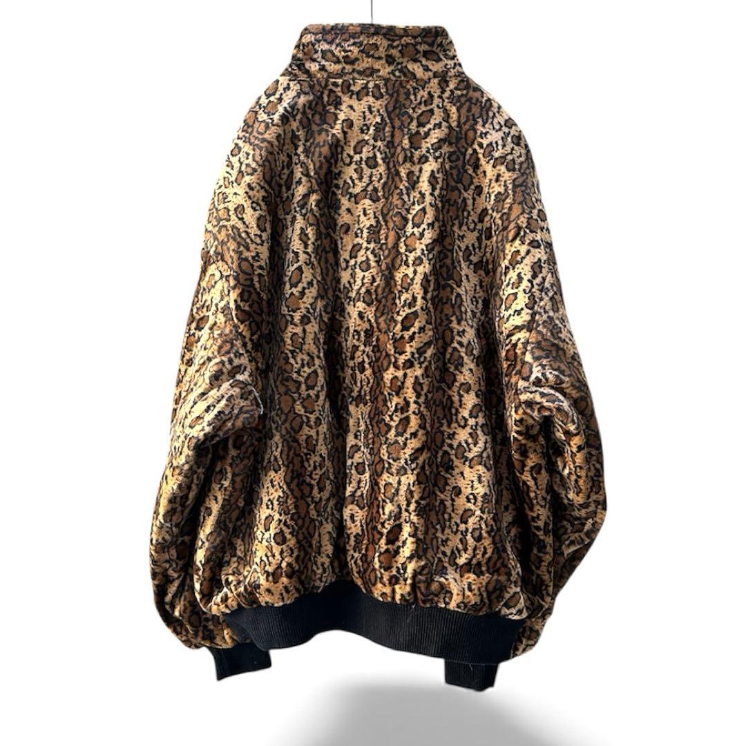 a*様 逸品古着 ベロア生地ヒョウ柄ジップアップジャケット 丈64 男女兼用