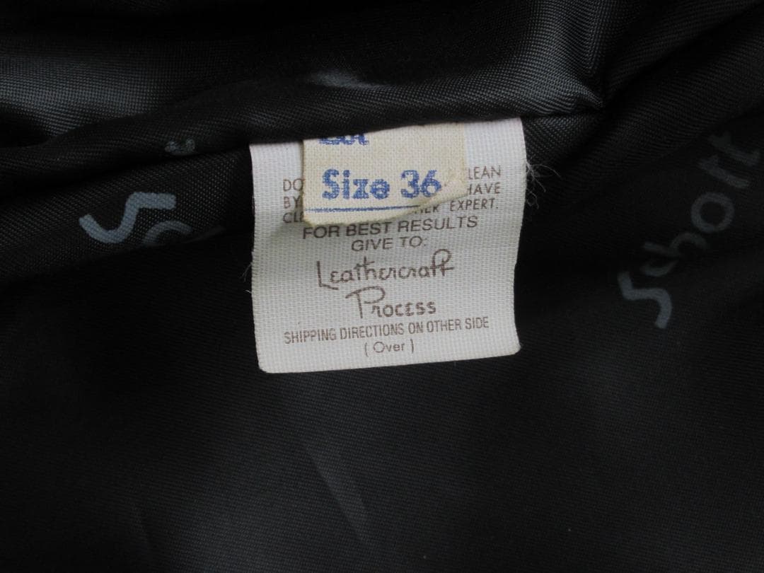 SCHOTT USA 643 ブラックレザー シングルライダースジャケット