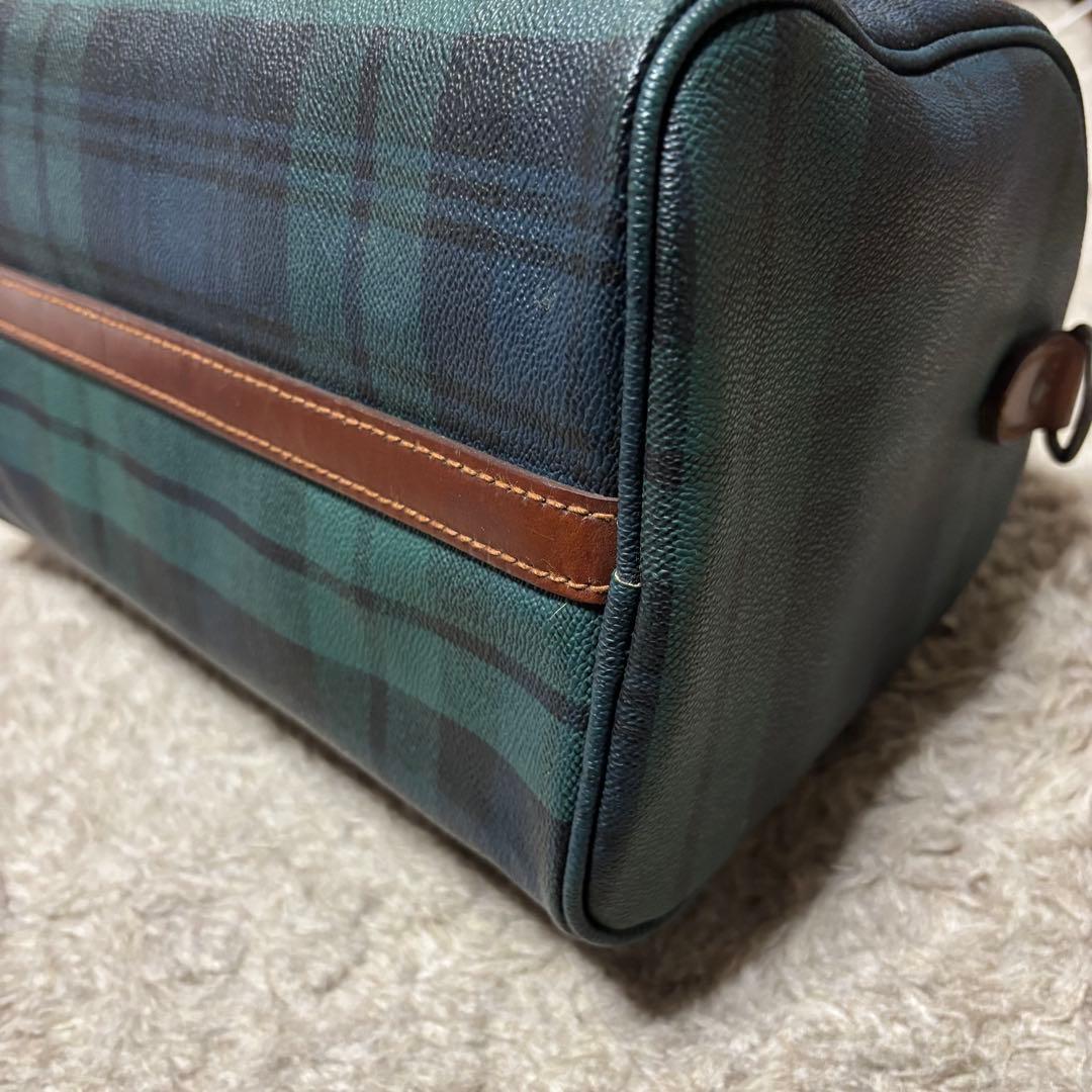 ポロラルフローレン ミニボストンバッグ ブラックチェック柄 ハンドバッグ