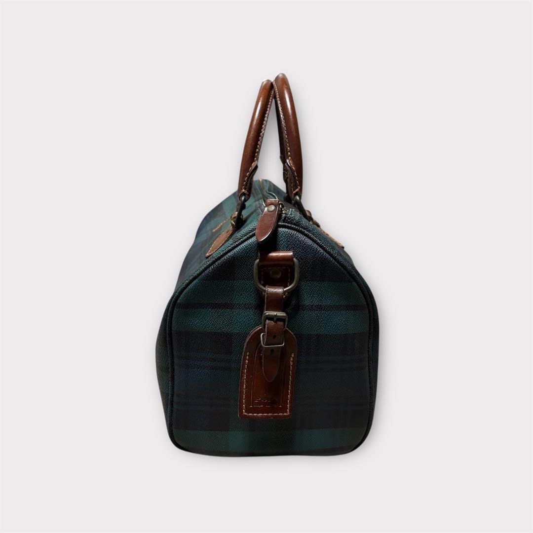 ポロラルフローレン ミニボストンバッグ ブラックチェック柄 ハンドバッグ