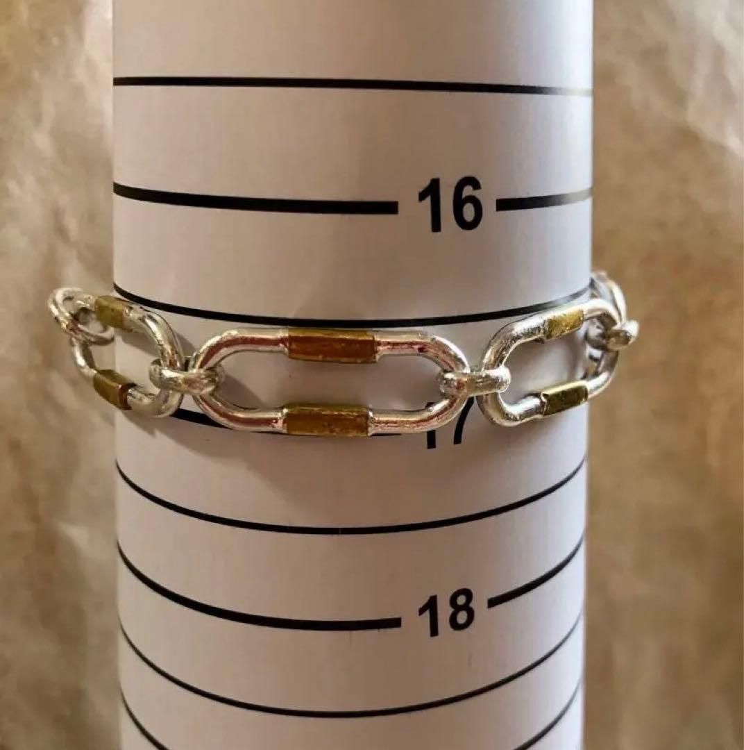 メキシコ製 vintage 925 ブラスコンビ リンクブレスレット