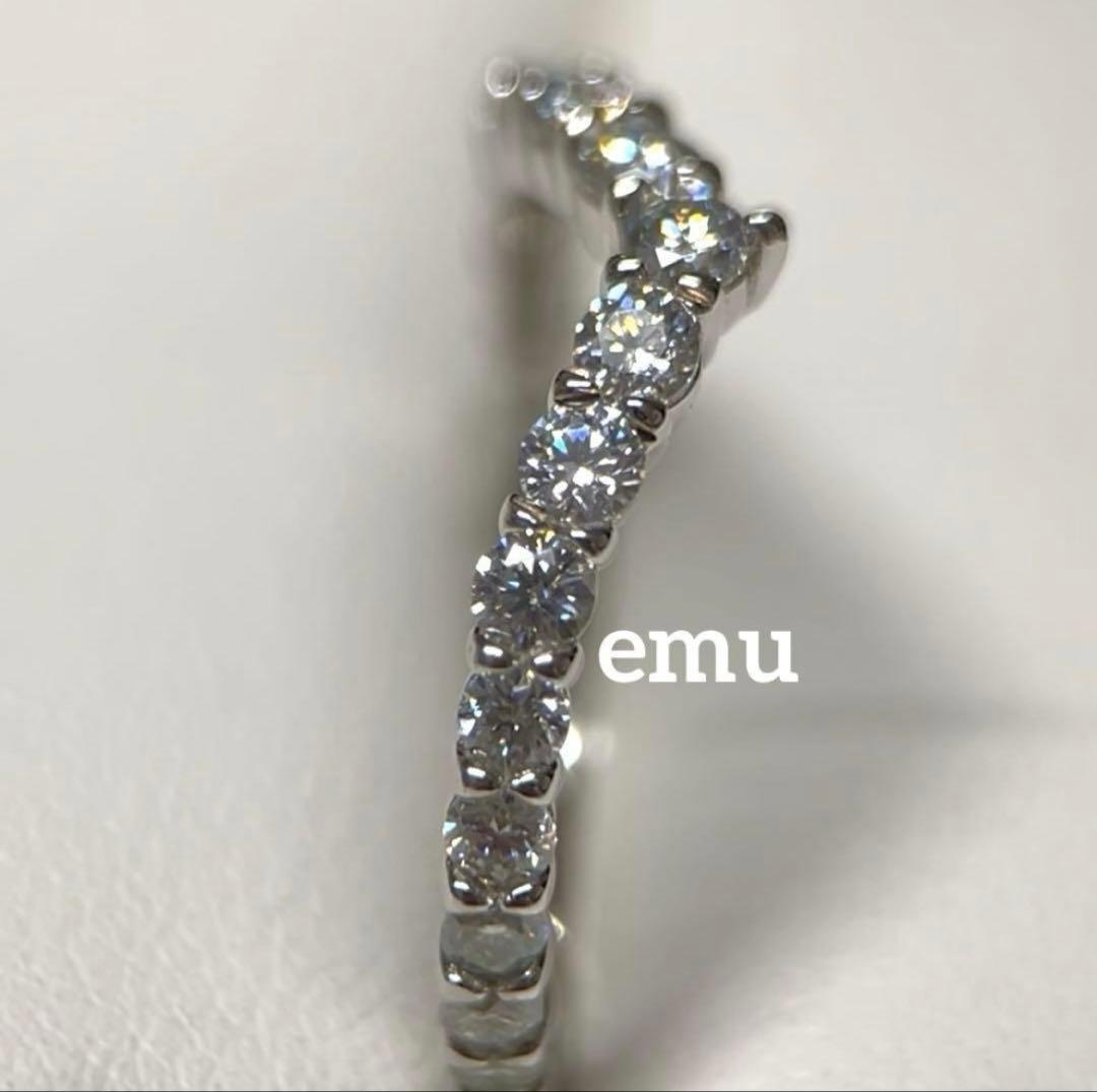 最高級モアサナイト / Ｖシェイプ パヴェ / フルエタニィリング